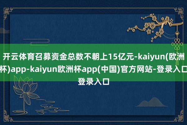 开云体育召募资金总数不朝上15亿元-kaiyun(欧洲杯)app-kaiyun欧洲杯app(中国)官方网站-登录入口