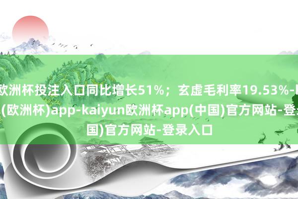 欧洲杯投注入口同比增长51%；玄虚毛利率19.53%-kaiyun(欧洲杯)app-kaiyun欧洲杯app(中国)官方网站-登录入口