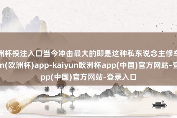 欧洲杯投注入口当今冲击最大的即是这种私东说念主修车店-kaiyun(欧洲杯)app-kaiyun欧洲杯app(中国)官方网站-登录入口