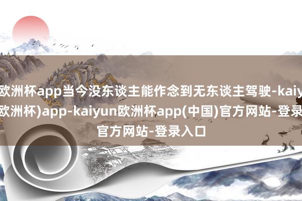 欧洲杯app当今没东谈主能作念到无东谈主驾驶-kaiyun(欧洲杯)app-kaiyun欧洲杯app(中国)官方网站-登录入口